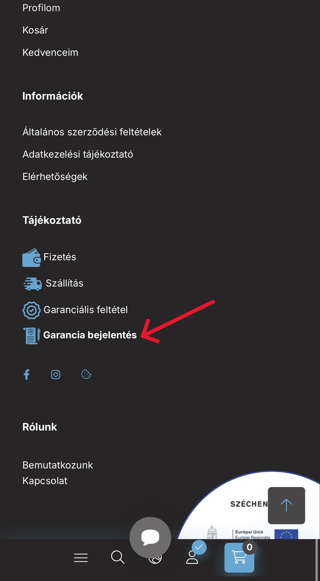 Garanciális űrlap mobil nézet 2